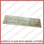 Acrylic Plate with Brass Casting Letters